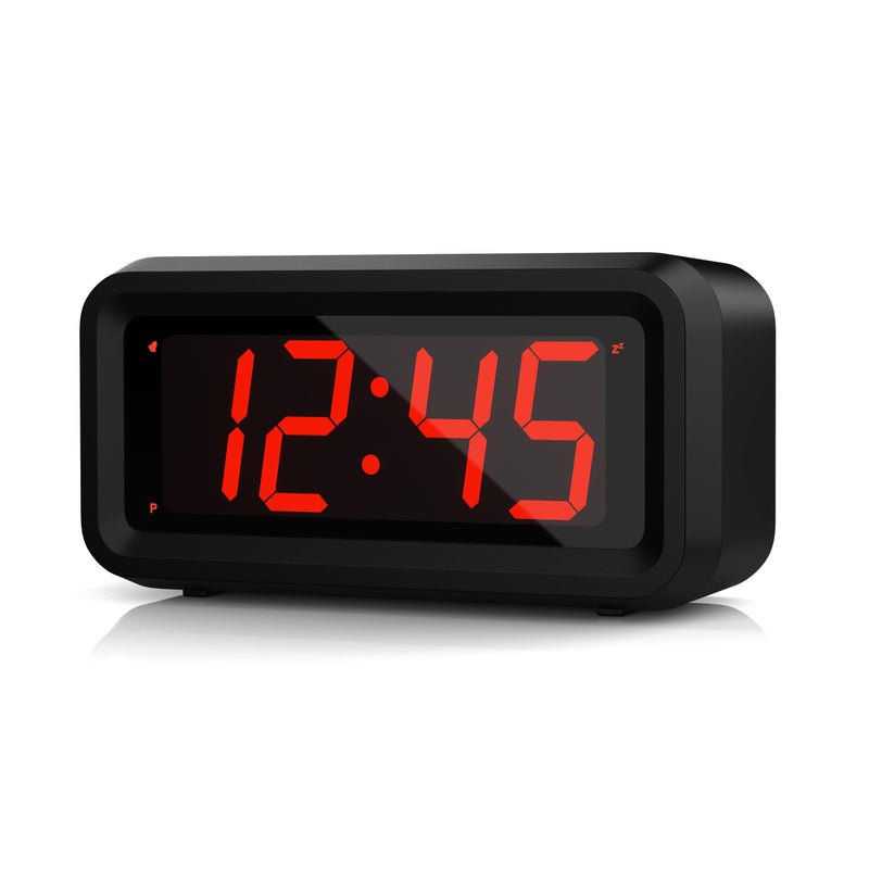 KWANWA Alarm Clock  LED Digital Clock  Small Wall Clock  Battery Operated  Adjustable 3-Level Led Brightness  Dim Night Mode  12/24Hr  Cordless  Constantly 1.2'' Digits Display for Bedroom/Travel Easy to Set - Image 1
